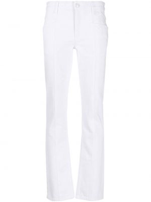 Bavlněné straight fit džíny s knoflíky na zip Isabel Marant - bílá