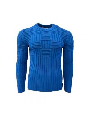 Sweter z okrągłym dekoltem Bikkembergs niebieski