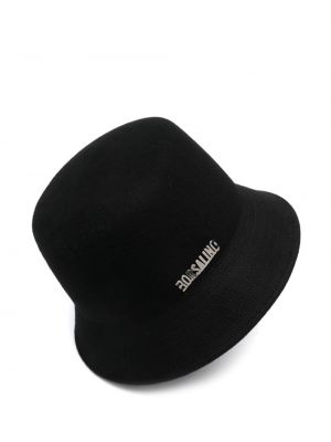 Woll mütze mit schnalle Borsalino schwarz