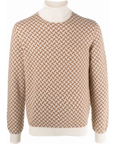 Jersey con estampado de tela jersey con estampado geométrico Drumohr marrón