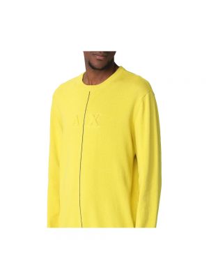 Sudadera con cuello redondo de tela jersey de cuello redondo Armani Exchange amarillo
