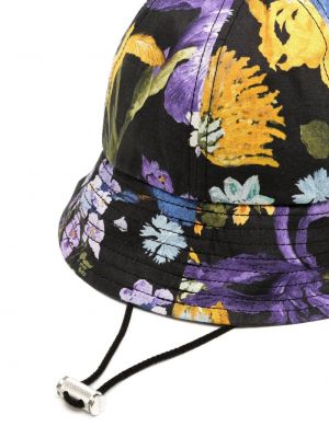 Květinový klobouk s potiskem Erdem černý