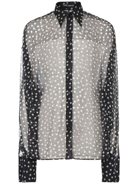 Krekls šifona Dolce & Gabbana melns