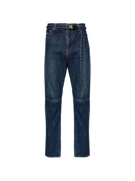 Niebieskie jeansy skinny slim fit Sacai