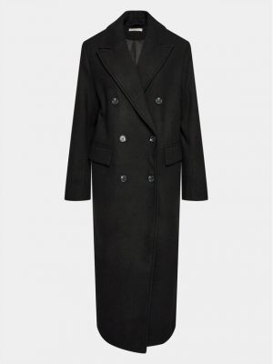Gyapjú téli kabát Gina Tricot fekete