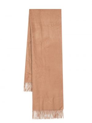 Pletený kašmírový šátek s třásněmi N.peal hnědý