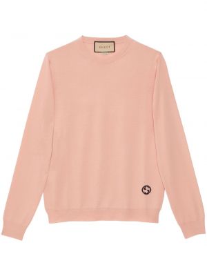 Vlněný svetr Gucci růžový