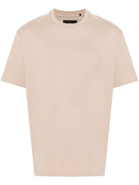 Bavlnené tričko s potlačou Y-3 hnedá