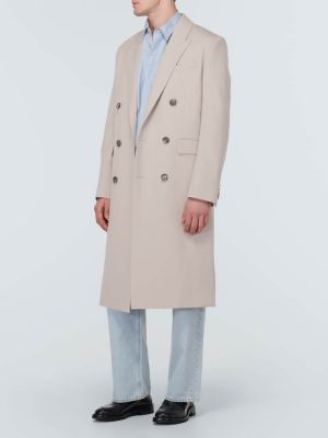 Μάλλινο παλτό Ami Paris μπεζ