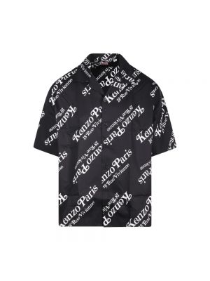 Koszula bawełniana z nadrukiem Kenzo czarna