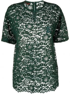 Spitzen geblümte t-shirt Ermanno Firenze grün