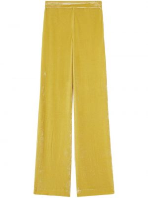 Žametne ravne hlače iz rebrastega žameta Jil Sander rumena