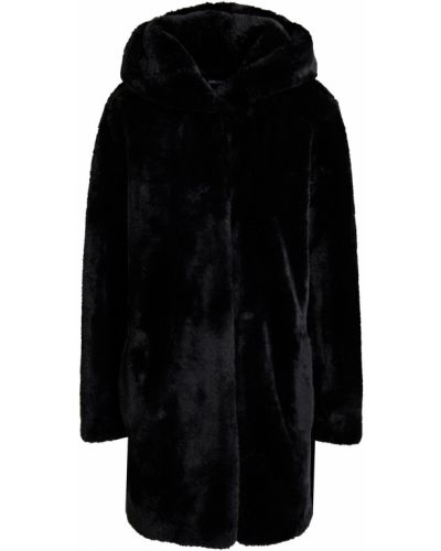 Пальто с мехом из искусственного меха с капюшоном Dkny, черный
