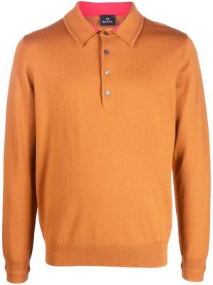 Strikke poloskjorte Ps Paul Smith oransje