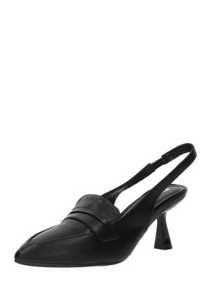 Полуотворени обувки с ток с отворена пета Bianco черно