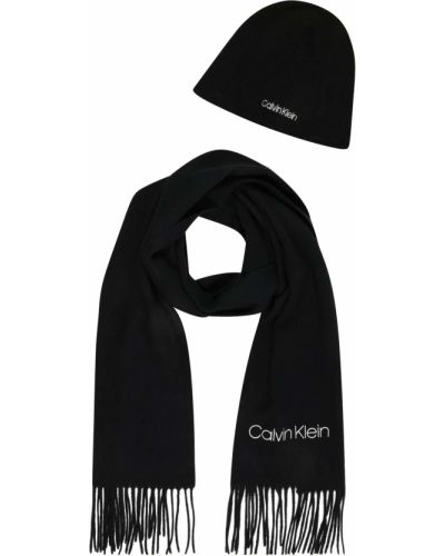 Fular de lână Calvin Klein negru