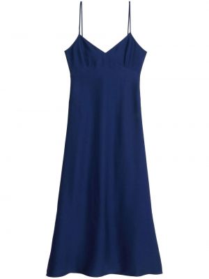 Midi šaty s výstřihem do v Ami Paris modré