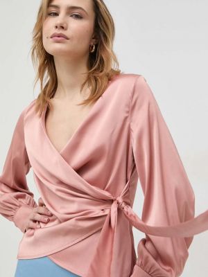 Guess bluzka damska kolor różowy gładka