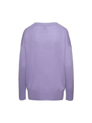 Sweter z okrągłym dekoltem Allude fioletowy