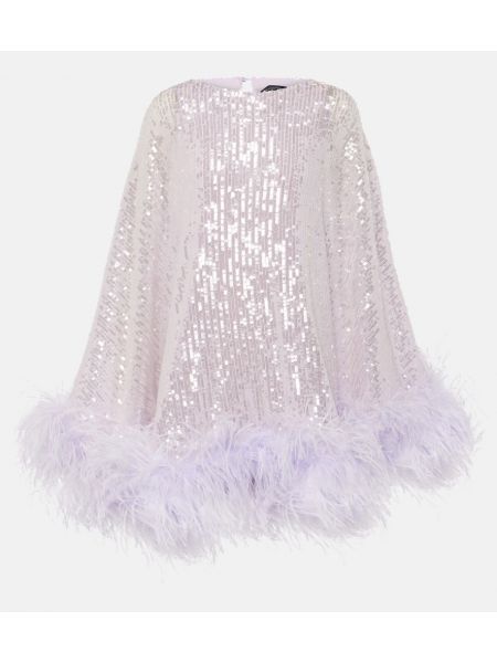 Mini vestido con plumas de plumas Taller Marmo violeta
