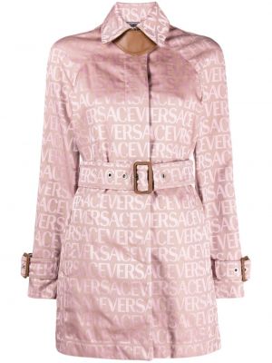 Cappotto corto con stampa Versace rosa