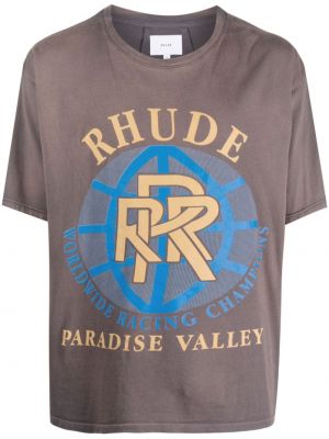 Βαμβακερή μπλούζα Rhude γκρι