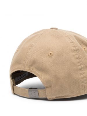 Medvilninis siuvinėtas kepurė su snapeliu Carhartt Wip smėlinė