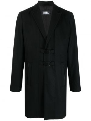 Černý vlněný kabát Karl Lagerfeld