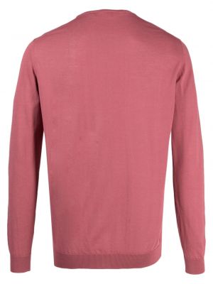 Pull en tricot col rond Roberto Collina rose