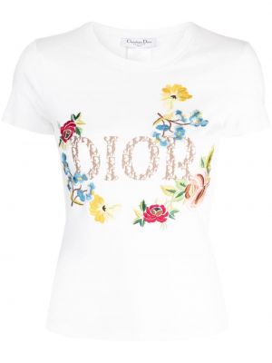Тениска с принт Christian Dior бяло