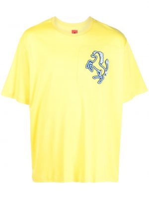 T-shirt mit stickerei Ferrari gelb