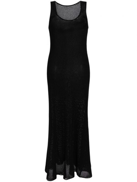 Πλεκτή μάξι φόρεμα από διχτυωτό Jnby μαύρο