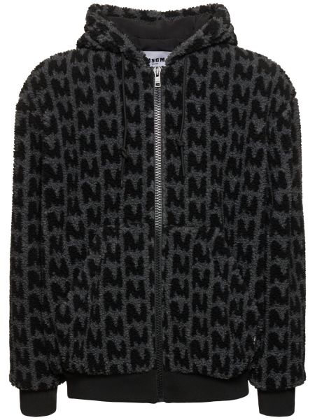 Casual teddyjacka i jacquard Msgm svart