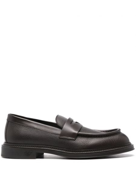 Læder loafers Emporio Armani brun