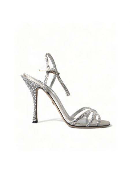 Sandały z kryształkami Dolce And Gabbana srebrne