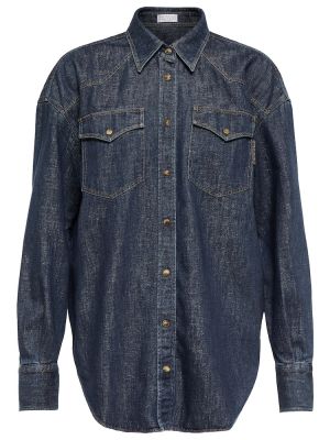 Camicia di jeans Brunello Cucinelli, blu