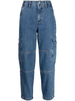 Straight leg jeans a vita alta Frame blu