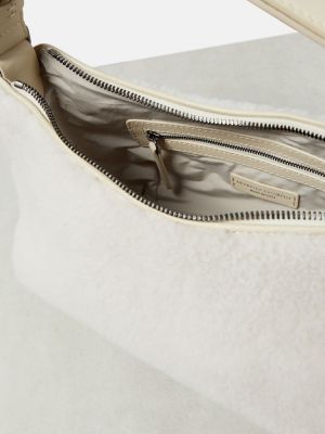 Bolsa de hombro de lana de cachemir con estampado de cachemira Brunello Cucinelli blanco