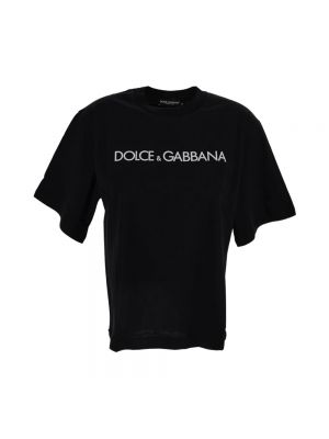 Koszulka z nadrukiem bawełniana Dolce And Gabbana czarna