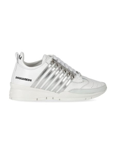 Sneakersy skórzane Dsquared2 białe