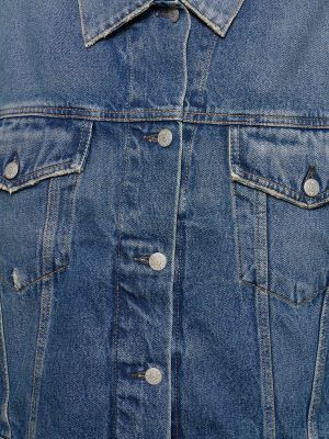 Oversized bavlnená džínsová bunda Acne Studios modrá