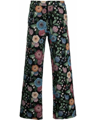 Жакардови прав панталон на цветя Andersson Bell черно