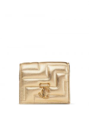 Prešívaná kožená peňaženka Jimmy Choo zlatá