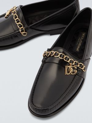 Pantofi loafer din piele Dolce&gabbana negru
