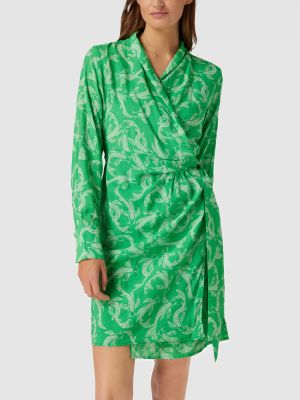 Sukienka midi z dekoltem w serek Object zielona