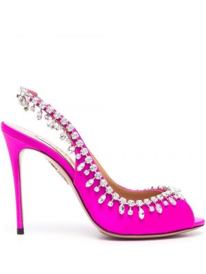 Sandali con cristalli Aquazzura rosa