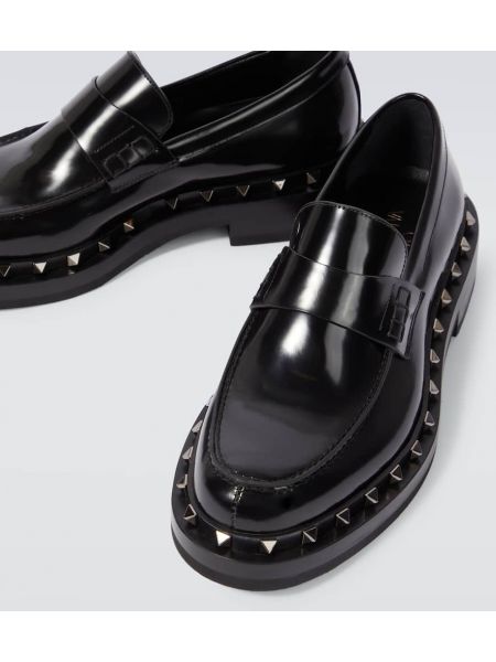 Usnjene loaferke Valentino Garavani črna