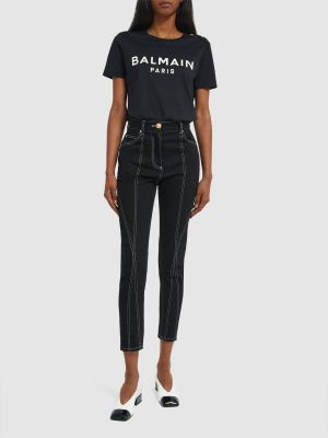 Jeans skinny con tasche Balmain nero