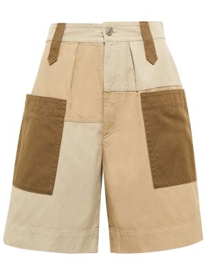 Pantalones cortos de lino de algodón Marant Etoile beige