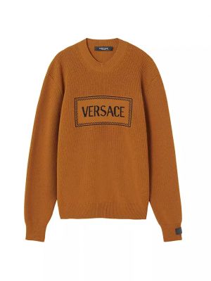 Шерстяной свитер Versace черный